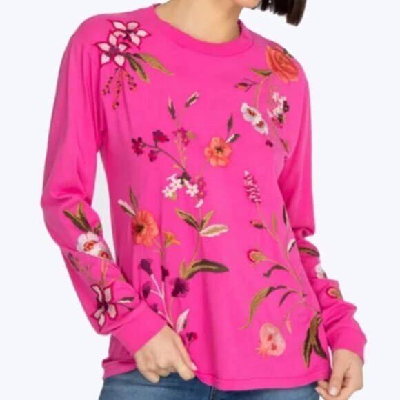 Johnny Was Orchid Floral Top - Picture 1 of 10